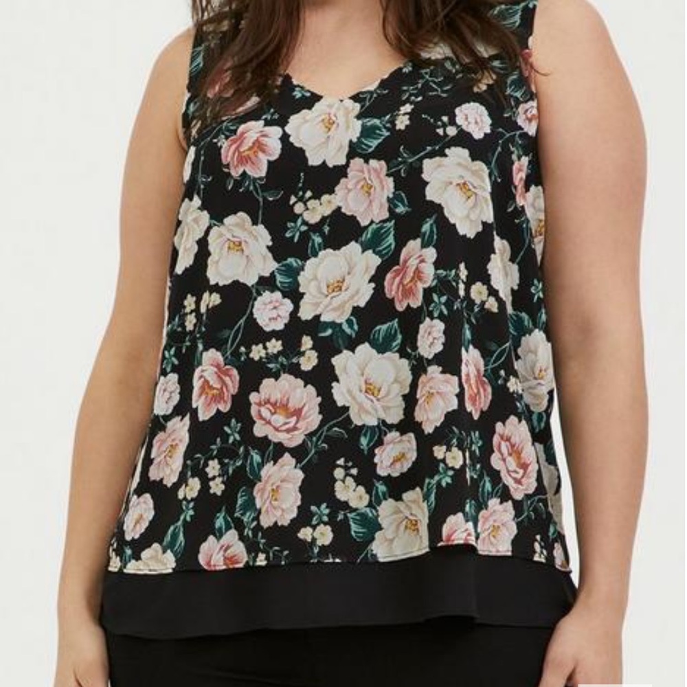 Torrid Georgette double layer floral swing tank 6